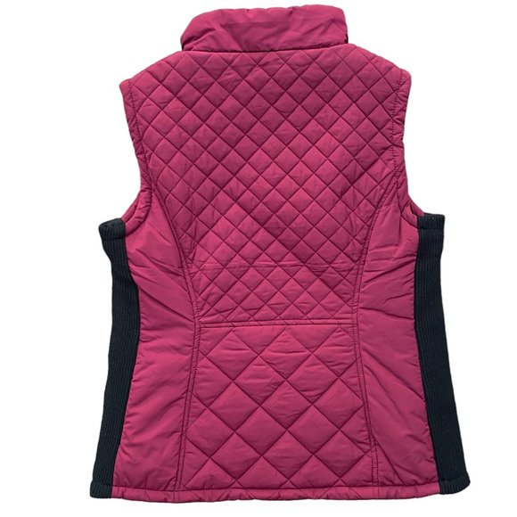 Andrew Marc Quilted Puffer Vest Berry Red Zip Pockets Gorpcore Ski Hiking Camp-M - Picture 8 of 14